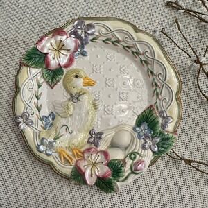 Fitz & Floyd Garden Rhapsody Canape duck Plate Spring Summer